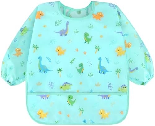 Accmor 3 Pack Long Sleeve Bibs, Baby Smock Waterproof Sleeved Bib Smock - Image 2