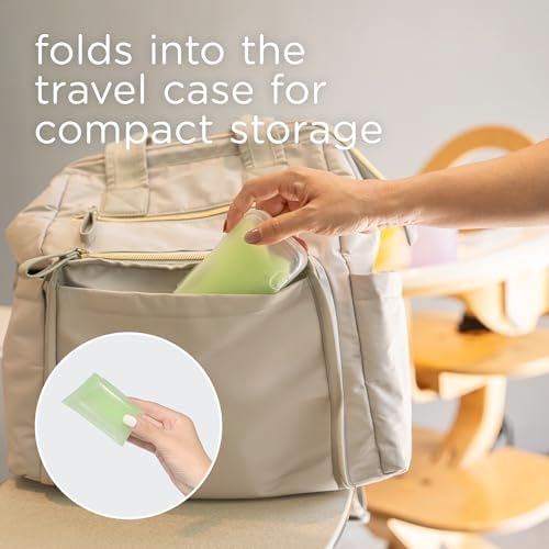 Olababy Fold N Go Silicone Baby Bib w/Travel Case, Waterproof - Image 5