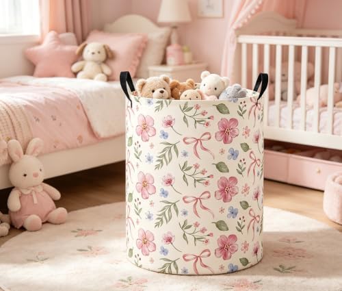 Baby Laundry Basket Baby Nursery Hamper Kids Laundry Basket Toy Storage Bin - Image 3