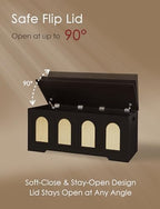 DINZI LVJ Storage Chest, Wooden Toy Box, Espresso Oak 47.2" L - Image 5