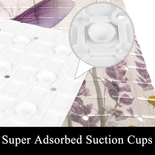 Bath Tub Shower Mat, Washable Bathtub Floor Mats, Suction Cups and Drain Holes - Image 3