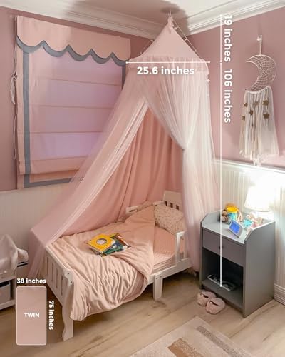 little dove Bed Canopy with Star Lights, Double Layer Canopy - Image 5