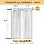 Lecloud Leia Light Grey Sheer Curtains 84 Inches Long 2 Panels, Semi Sheer - Image 5
