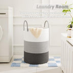 Artfeel Laundry Basket, Woven Cotton Rope Laundry Hamper, 40L - Image 2