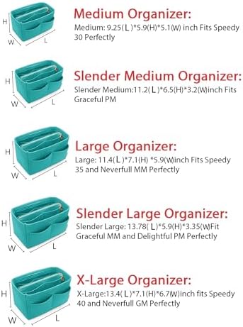LEXSION Felt Purse Organizer Insert, Tote Bag Shaper Dividers - Image 6