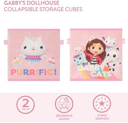 Idea Nuova Gabby’s Dollhouse Set of 2 Collapsible Storage Cubes - Image 2