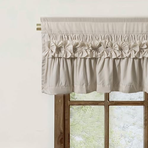 HIG 2 Pack Camel Ruffle Handcrafted Window Valances - Image 3
