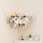 Large Macrame Stuffed Animal Storage Hammock | Holds 12 lbs | Corner Stuffed by LillysLove
