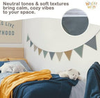 Boho Boys Room Playroom Pennant Banner, Nursery Garland Triangle Bunting Flag - Image 2