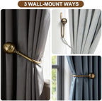 Large Curtain Holdbacks, Antique Brass - Image 6