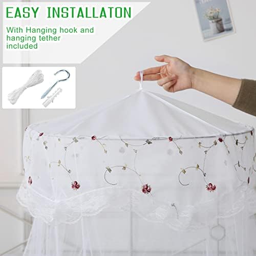 Mosquito Net Bed Canopy for Girls Dome Bed Curtains Tent Twin Queen Size - Image 7