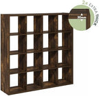 Furinno Cubicle 16-Cube Book Shelf, Extra Thick Frame Bookshelf, Amber Pine - Image 6