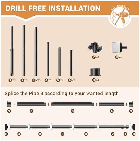 Room Divider for Room Separation, No Drilling Wall Divider for Room Separation - Image 5