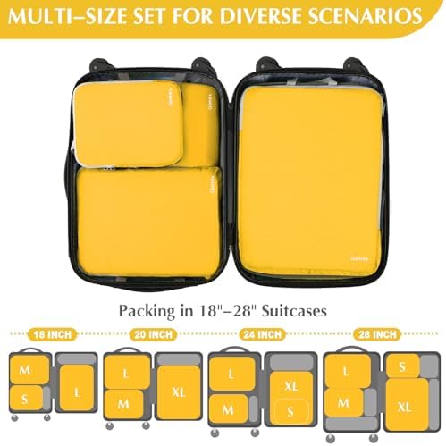 Gonex Compression Packing Cubes, 4-Piece Expandable Travel Organizers - Image 5