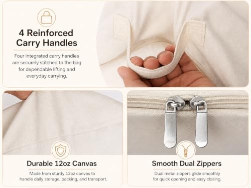 DoYiKe Soft Large Canvas Comforter Storage Bags - Image 7