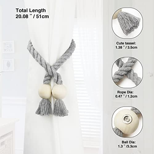 Magnetic Curtain Tiebacks Decorative Tie Back Drapes Holdbacks Nieffeiy - Image 3
