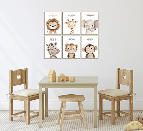 6Pcs Nursery Bible Verse Animal Wall Art Cute Woodland Animals Christian - Image 6
