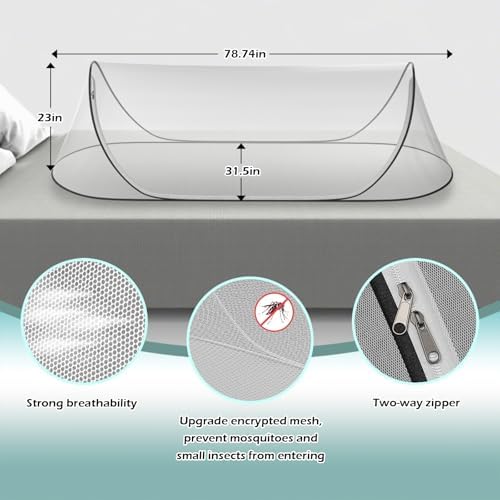 78 * 31 * 23Large Pop-Up Mosquito Net, Lightweight, Breathable, and Soft - Image 2