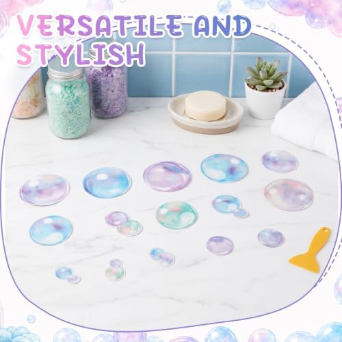 Fullhawl 30 Pcs Pastel Bubble Non Slip Shower Stickers, Bathtub Safety - Image 4