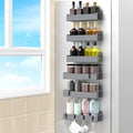 HuggieGems 6 Pack Dark Grey Magnetic Spice Rack Organizer by HuggieGems