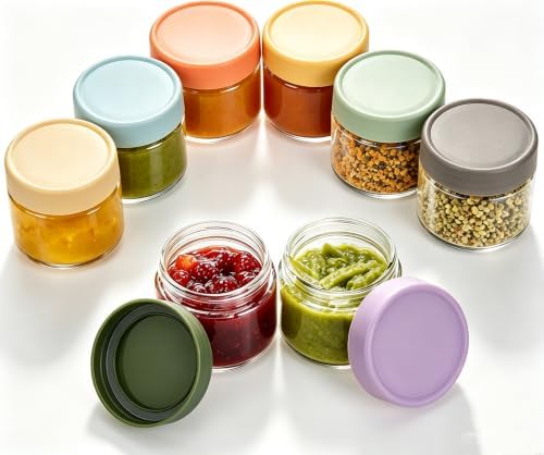 Lulonpon 8-Pack Thick Glass 2oz Mini Mason Jars by Lulonpon