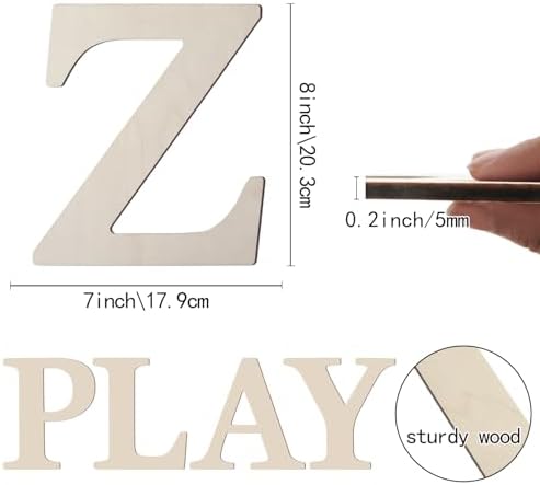 Wooden Letters 8 Inch Large Paintable Wood Letter Z - Image 2