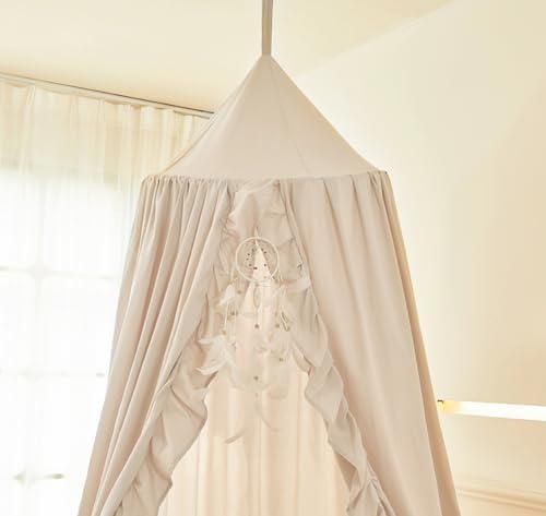 Mengersi Bed Canopy for Girls, Ruffled Canopy Bed Curtains Kids Canopy for - Image 2