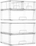 Vtopmart Clear Stackable Storage Drawers, 5 Pack Wide Storage Set by Vtopmart