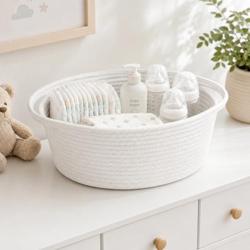 ABenkle Small Basket with Handles, Boho Decorative Rope Woven Dog Cat Toy - Image 5