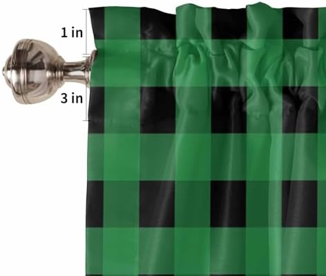 St. Patrick's Day Buffalo Plaid Kitchen Curtains and Valances Set, Lucky - Image 7