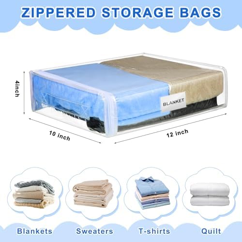 Kenning 20 Pcs Clear Zippered Storage Bags - Image 2