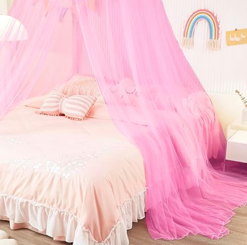 Bed Canopy for Girls, Unicorn Princess Bed Canopy Bedroom Accessories Decor - Image 3