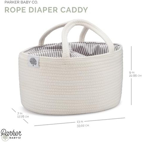 Parker Baby Co. Soft Rope Diaper Caddy Organizer - Image 2