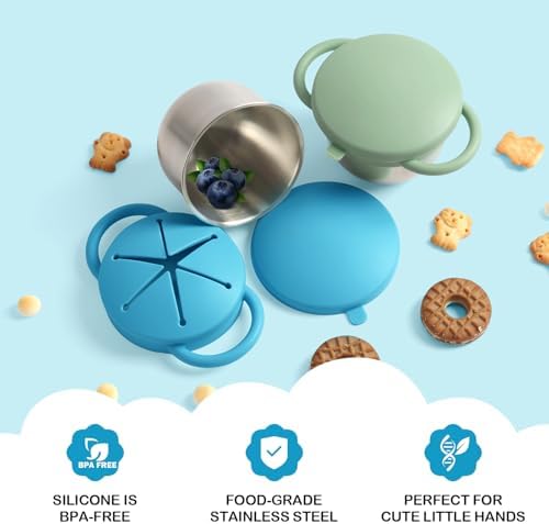 Daximo 2 Pack Snack Cups for Toddlers Spill Proof - Image 4