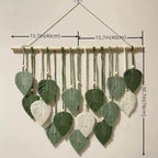 MSFENG Wall Hanging Decor Leaves Tapestry Boho Wall Decor Woven Feather - Image 2