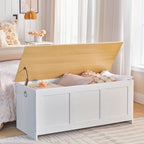 HOOBRO Storage Bench, 39.3" Retro Wooden Storage Chest, Wooden Storage Trunk - Image 2