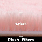 Amdrebio Light Pink Fluffy Fuzzy Area Rug 4x6 - Image 2