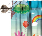 Cartoon Valances Curtains Kids Handprint Bees Sun Rainbow Pattern Window - Image 3