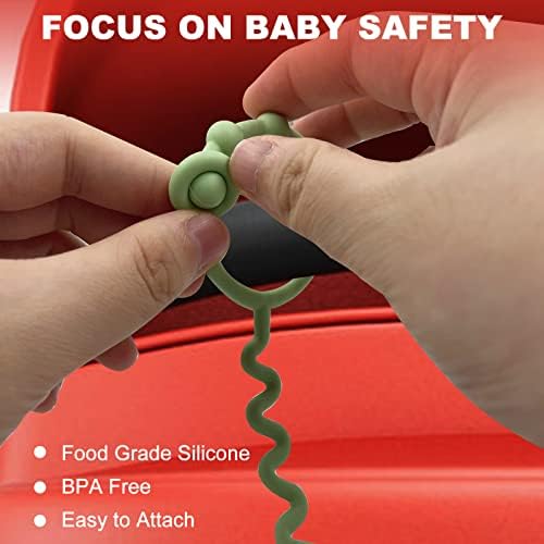 Toy Straps for Baby, 5 Pack Silicone Toy Straps for Stroller, Toy Safety Straps - Image 6