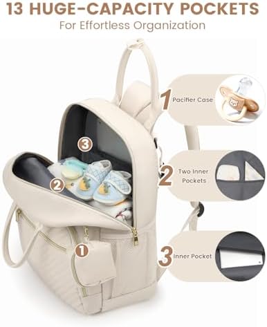 Pritent Diaper Bag Backpack, Baby Bag Backpack Baby Essentials - Image 5