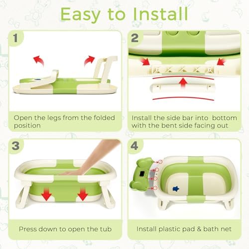 BUNWAG Baby Bathtub, Collapsible Newborn Bathtub - Image 5