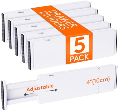 Lifewit 4" High Upgrade Drawer Divider, Adjustable Drawer Organizer Clothes by Lifewit