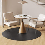 Black Plastic Floor Mat for Under Dining Table, 4ft Round No Slip Waterproof by ZPAIAreaFloorProtector