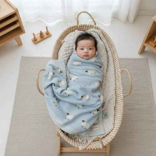Knit Baby Swaddle Blanket for Boys - Image 2