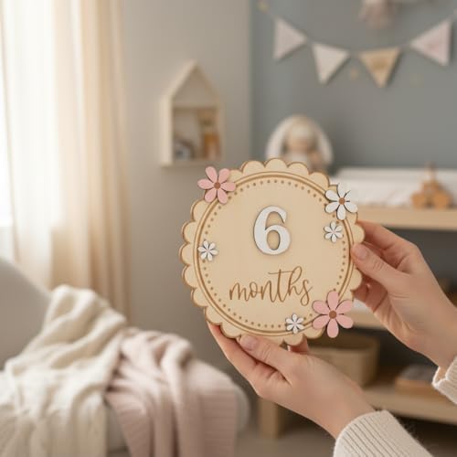 Baby Girl Monthly Milestone Signs, 1-12 Monthly Baby Milestone Girl, Newborn - Image 5
