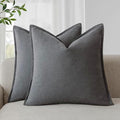 Foindtower Linen Solid Decorative Throw Pillow Covers 18x18 Inch Grey by Foindtower