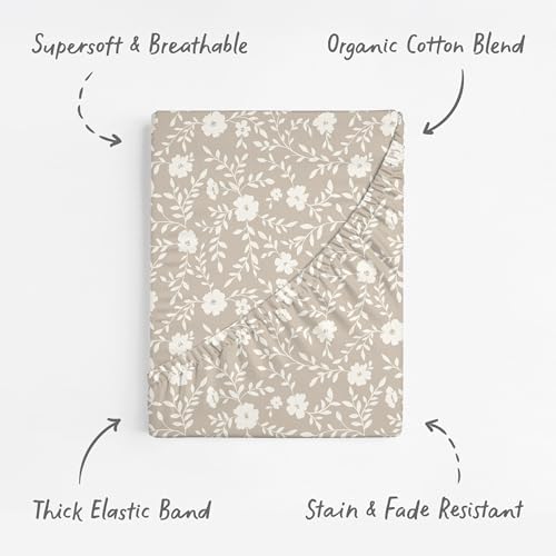 Sorrel + Fern Baby Crib Sheets Neutral, Fitted 2-Pack - Image 2