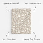 Sorrel + Fern Baby Crib Sheets Neutral, Fitted 2-Pack - Image 2