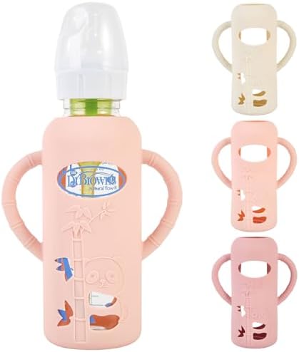 3 Pack Silicone Sleeves for Dr. Brown's Glass Baby Bottles, 8 oz by MINMUNJIU