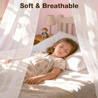 White Bed Canopy for Girls, Round Canopy from Ceiling - Image 3